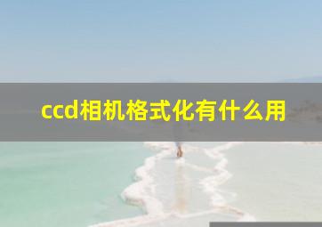 ccd相机格式化有什么用