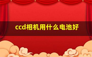 ccd相机用什么电池好