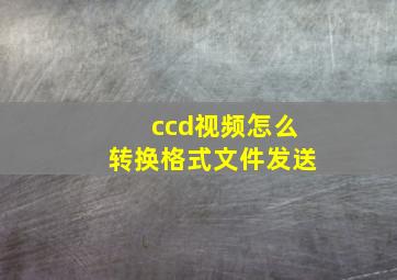 ccd视频怎么转换格式文件发送