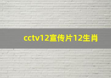 cctv12宣传片12生肖