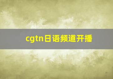 cgtn日语频道开播