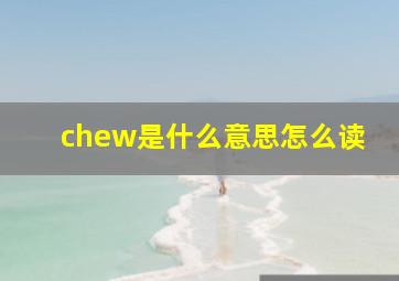 chew是什么意思怎么读