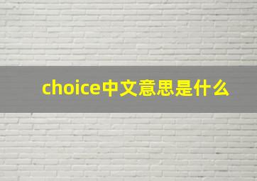 choice中文意思是什么