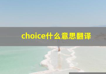 choice什么意思翻译