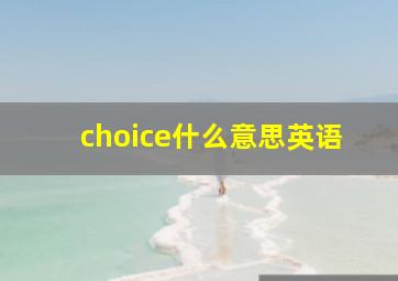 choice什么意思英语