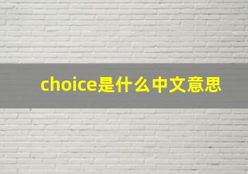 choice是什么中文意思