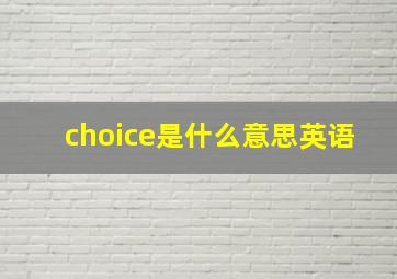 choice是什么意思英语