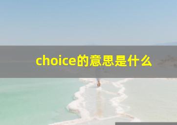 choice的意思是什么