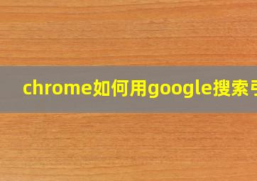 chrome如何用google搜索引擎