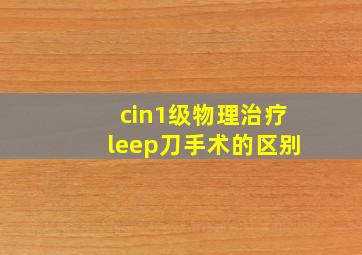 cin1级物理治疗leep刀手术的区别