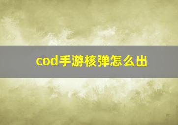 cod手游核弹怎么出