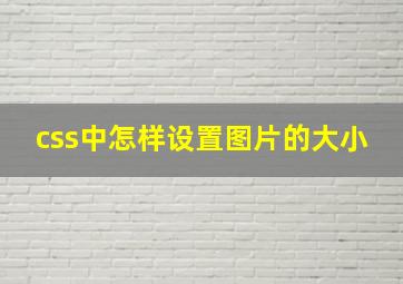 css中怎样设置图片的大小