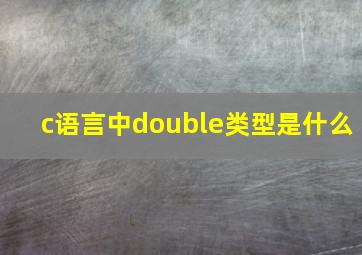 c语言中double类型是什么