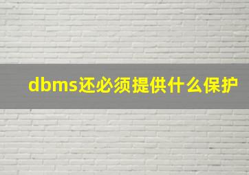 dbms还必须提供什么保护