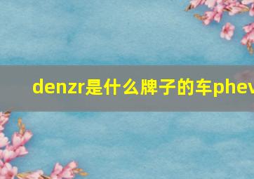 denzr是什么牌子的车phev