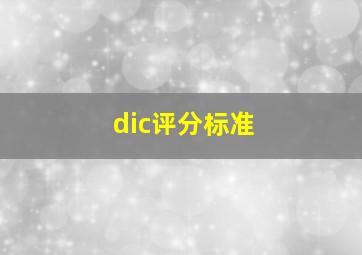 dic评分标准