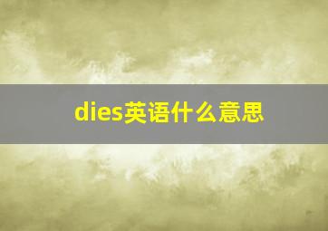 dies英语什么意思