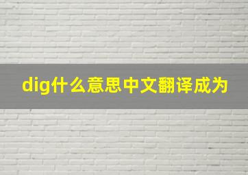 dig什么意思中文翻译成为