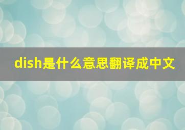 dish是什么意思翻译成中文