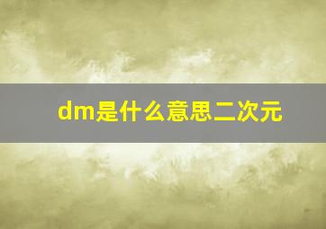 dm是什么意思二次元