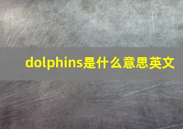 dolphins是什么意思英文