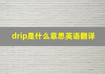 drip是什么意思英语翻译