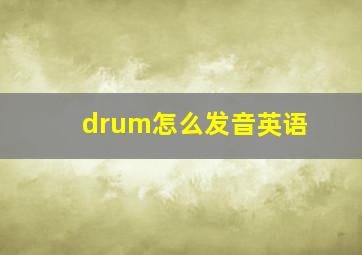 drum怎么发音英语