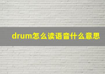 drum怎么读语音什么意思