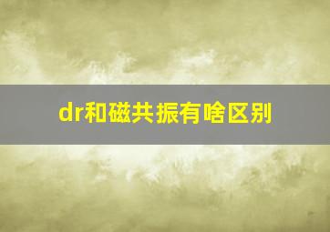 dr和磁共振有啥区别