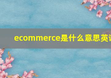 ecommerce是什么意思英语