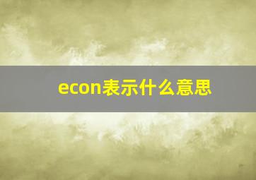 econ表示什么意思