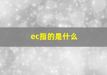 ec指的是什么