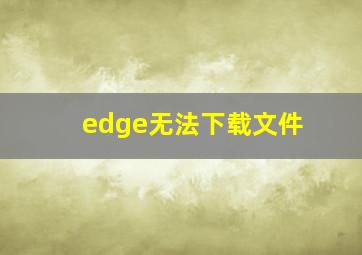 edge无法下载文件