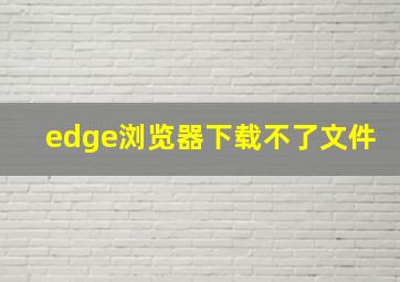 edge浏览器下载不了文件