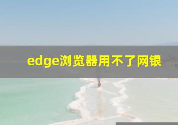 edge浏览器用不了网银