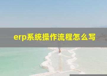 erp系统操作流程怎么写