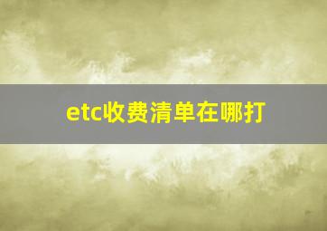 etc收费清单在哪打