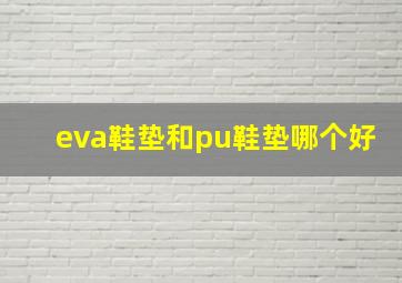 eva鞋垫和pu鞋垫哪个好