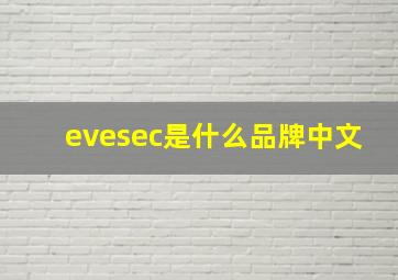 evesec是什么品牌中文