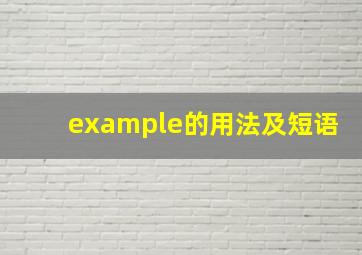 example的用法及短语