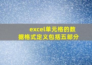 excel单元格的数据格式定义包括五部分