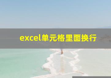 excel单元格里面换行