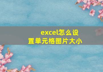 excel怎么设置单元格图片大小