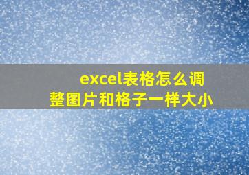 excel表格怎么调整图片和格子一样大小