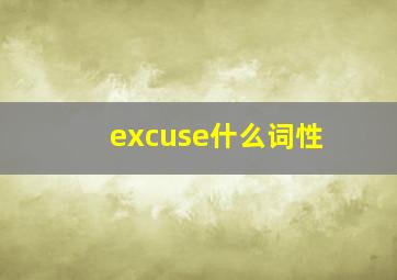 excuse什么词性