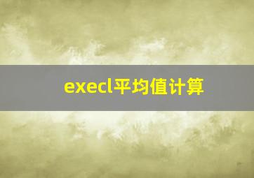 execl平均值计算