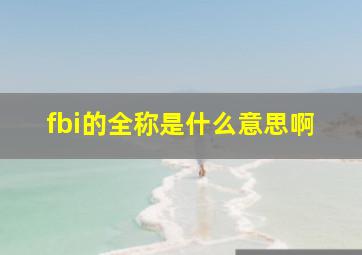 fbi的全称是什么意思啊