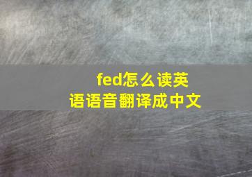 fed怎么读英语语音翻译成中文