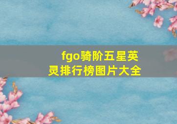 fgo骑阶五星英灵排行榜图片大全