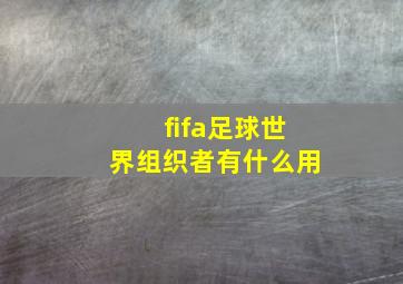 fifa足球世界组织者有什么用